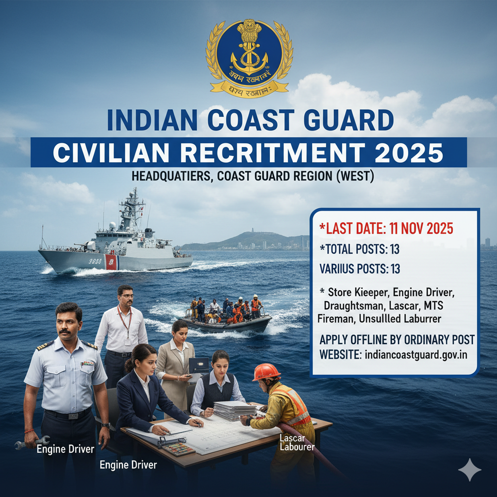 Indian Coast Guard Civilian Recruitment 2025: Comprehensive Notification Details
